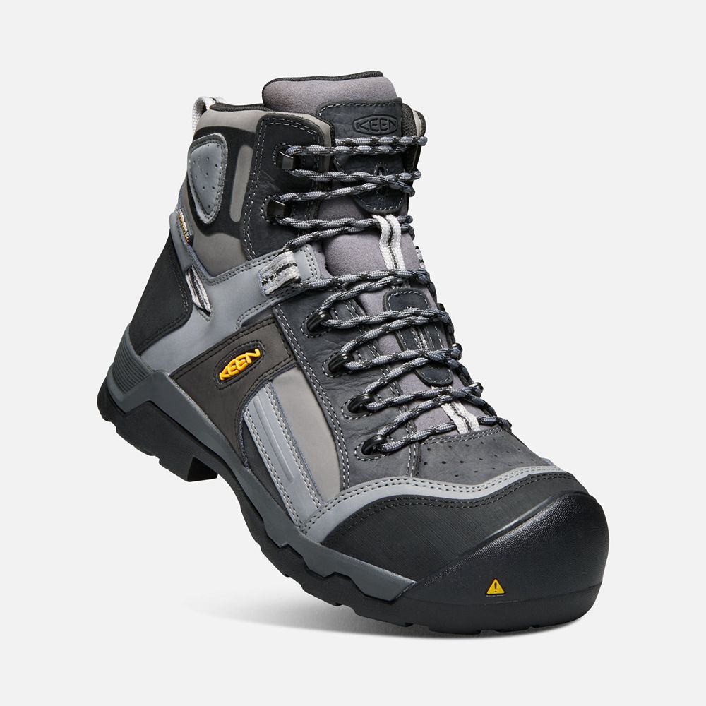 Botas de Trabajo Keen Mexico Grises Oscuro - Hombre Davenport 6\" Insulated Waterproof (Composite Toe